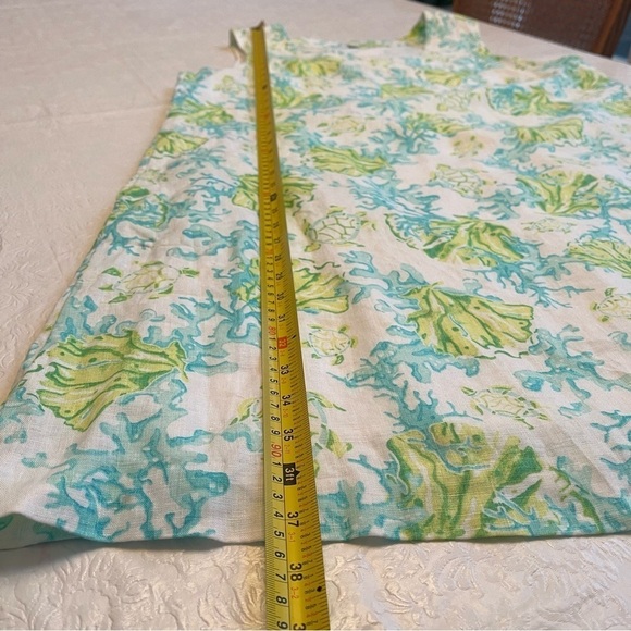 J. Jill Love Linen Coral Reef and Turtle Dress Sleeveless V-Neck Lined Large - Picture 14 of 15